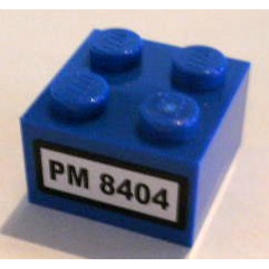 Brick 2 x 2 with Black 'PM 8404' on White Background Pattern (Sticker) - Set 8404