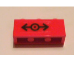 Brick 1 x 3 with Train Logo Black Pattern (Sticker) - Set 7898