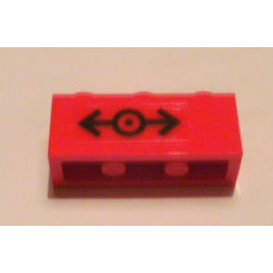 Brick 1 x 3 with Train Logo Black Pattern (Sticker) - Set 7898