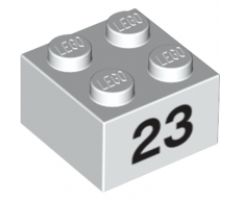 Brick 2 x 2 with Black '23' Pattern