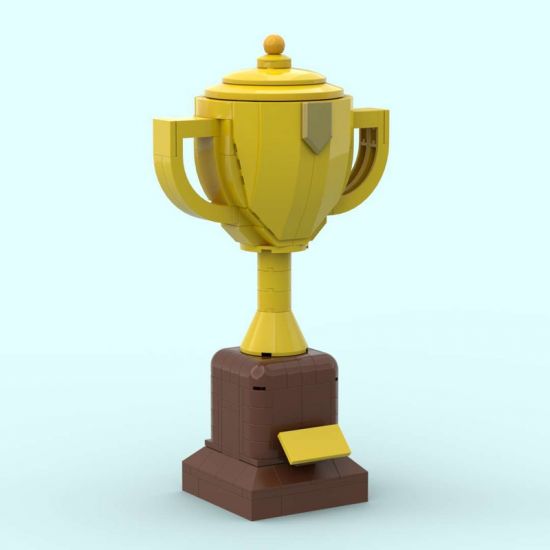 Large Yellow Trophy and Stand