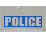 Door 1 x 4 x 6 with Stud Handle with White 'POLICE' on Blue Background Pattern Model Right Side (Sticker) - Set 7288