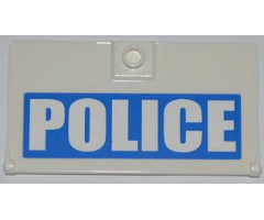 Door 1 x 4 x 6 with Stud Handle with White 'POLICE' on Blue Background Pattern Model Right Side (Sticker) - Set 7288