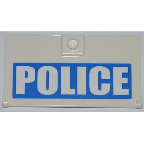 Door 1 x 4 x 6 with Stud Handle with White 'POLICE' on Blue Background Pattern Model Right Side (Sticker) - Set 7288