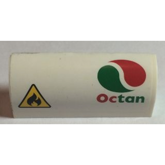 Slope, Curved 1 x 4 x 1 1/3 with Flammable Danger Sign and Octan Logo Pattern (Sticker) - Set 60022