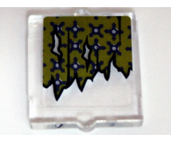 Glass for Window 1 x 2 x 2 with Torn Curtains with Holes Left and Center Pattern (Sticker) - Set 10228