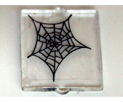 Glass for Window 1 x 2 x 2 with Spider Web Center Pattern (Sticker) - Set 10228