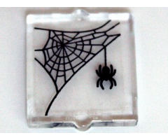 Glass for Window 1 x 2 x 2 with Spider and Web in Upper Left Corner Pattern (Sticker) - Set 10228