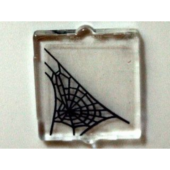 Glass for Window 1 x 2 x 2 with Spider Web in Lower Left Corner Pattern (Sticker) - Set 10228