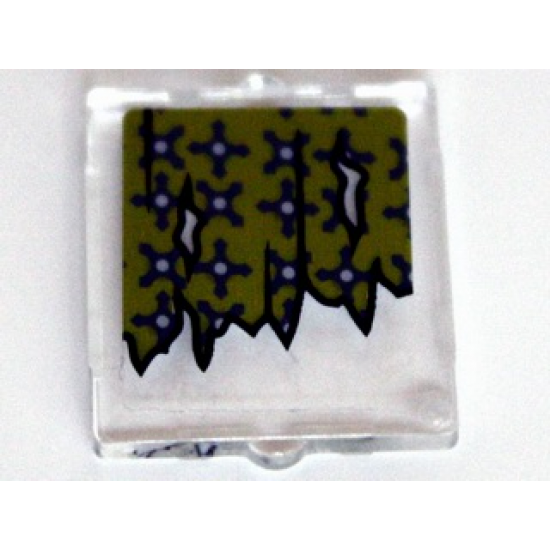 Glass for Window 1 x 2 x 2 with Torn Curtains with Holes Left and Right Pattern (Sticker) - Set 10228
