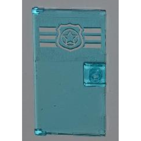 Door 1 x 4 x 6 with Stud Handle with Police Badge on 3 White Stripes Top Pattern (Sticker) - Set 4440