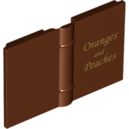 Minifigure, Utensil Book 2 x 3 with Gold 'Oranges and Peaches' Pattern