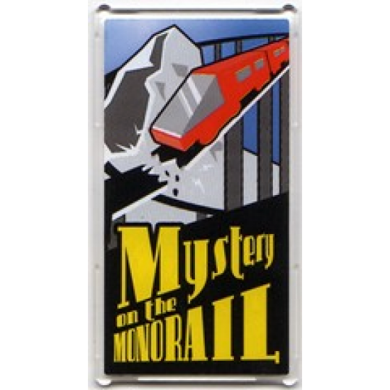 Glass for Window 1 x 4 x 6 with 'Mystery on the MONORAIL' Movie Poster Pattern Both Sides (Stickers) - Set 10232
