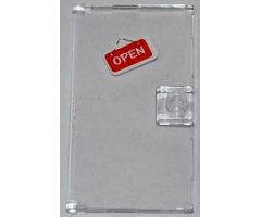 Door 1 x 4 x 6 with Stud Handle with White 'OPEN' on Red Sign Pattern (Sticker) - Set 3061