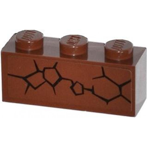 Brick 1 x 3 with Cracks Type 1 Pattern Model Left Side (Sticker) - Set 70502