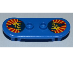 Minifigure, Utensil Skateboard with Trolley Wheel Holders with Sun behind City Skyline and Skateboarder Pattern (Stickers) - Set 8403