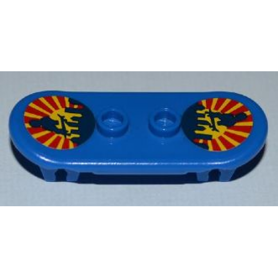 Minifigure, Utensil Skateboard with Trolley Wheel Holders with Sun behind City Skyline and Skateboarder Pattern (Stickers) - Set 8403