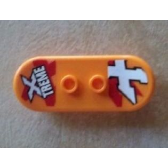 Minifigure, Utensil Skateboard with Trolley Wheel Holders with 'X TREME' and 'X' Pattern (Stickers) - Set 60023