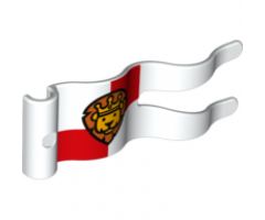 Duplo Flag Wavy 2 x 5 without Slits with Lion with Crown Pattern