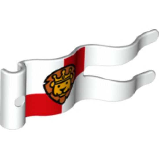 Duplo Flag Wavy 2 x 5 without Slits with Lion with Crown Pattern