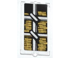 Glass for Window 1 x 2 x 3 with Muntins and Stacked Gold Ingots Pattern (Sticker) - Set 79109