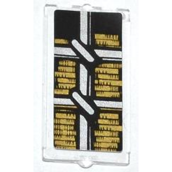 Glass for Window 1 x 2 x 3 with Muntins and Stacked Gold Ingots Pattern (Sticker) - Set 79109