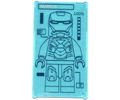 Glass for Window 1 x 4 x 6 with 'MARK VI', '100%' and Iron Man on Screen Pattern (Sticker) - Set 76007