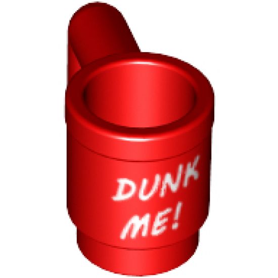 Minifigure, Utensil Cup with White 'DUNK ME!' Pattern