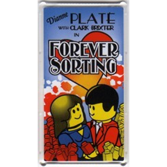 Glass for Window 1 x 4 x 6 with 'FOREVER SORTING' Movie Poster Pattern Both Sides (Stickers) - Set 10232