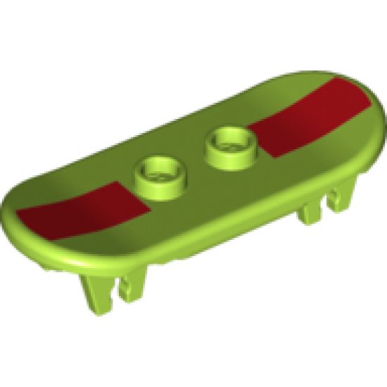 Minifigure, Utensil Skateboard with Trolley Wheel Holders with Dark Red Stripe Pattern