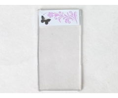 Glass for Window 1 x 4 x 6 with Silver Butterfly and Pink Floral Pattern on Right Side (Sticker) - Set 3187