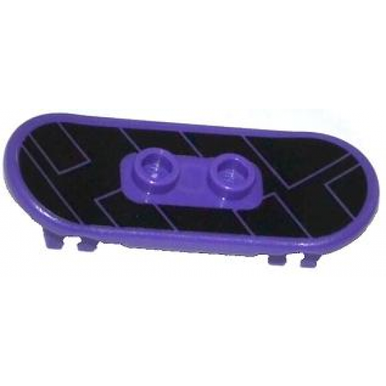 Minifigure, Utensil Skateboard with Trolley Wheel Holders with Black Geometric Shapes Pattern (Sticker) - Set 79105