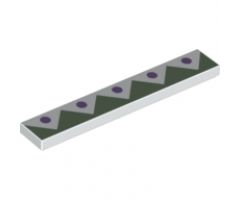 Tile 1 x 6 with Sand Green Edge Triangles and 5 Lavender Dots Pattern