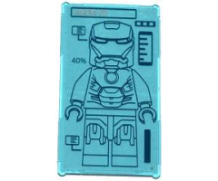 Glass for Window 1 x 4 x 6 with 'MARK VII', '40%' and Iron Man on Screen Pattern (Sticker) - Set 76007