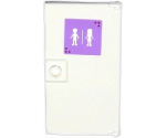 Door 1 x 4 x 6 with Stud Handle with Male and Female Friends Silhouettes on Lavender Background (Unisex Restroom) Pattern (Sticker) - Set 41005