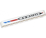 Technic, Liftarm 1 x 9 Thick with 'RESCUE' and Red and Blue Diagonal Stripes Pattern Model Right (Sticker) - Set 42020