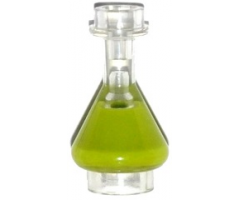 Minifigure, Utensil Bottle, Erlenmeyer Flask with Lime Fluid Pattern