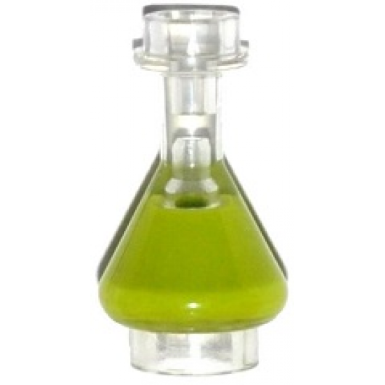 Minifigure, Utensil Bottle, Erlenmeyer Flask with Lime Fluid Pattern