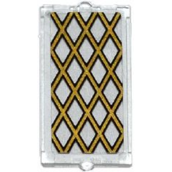 Glass for Window 1 x 2 x 3 with Gold Lattice Pattern (Sticker) - Set 70413