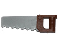 Minifigure, Utensil Tool Saw with Reddish Brown Handle Pattern
