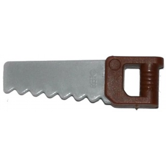 Minifigure, Utensil Tool Saw with Reddish Brown Handle Pattern
