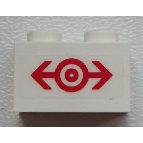 Brick 1 x 2 with Train Logo Red Medium Pattern (Sticker) - Set 60051