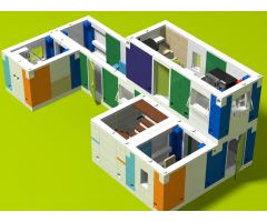 Modular living container -> container