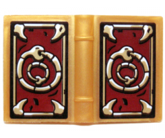 Minifigure, Utensil Book 2 x 3 with Fangs and Snake Eating its Tail (Ouroboros) on Dark Red Background Pattern (Stickers) - Set 70732