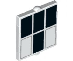 Glass for Window 1 x 2 x 2 with 4 Black and 2 White Rectangles Pattern (Tardis Windows)