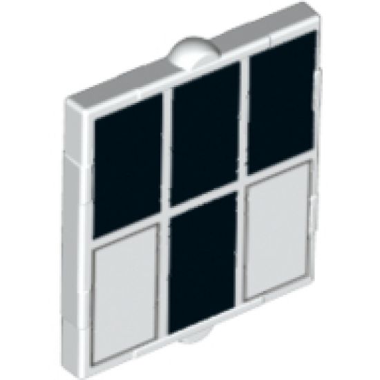 Glass for Window 1 x 2 x 2 with 4 Black and 2 White Rectangles Pattern (Tardis Windows)