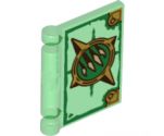 Minifigure, Utensil Book Cover with Gold Circle with Spikes, White Claws, Green Highlights Pattern (Nexo Knights Book of Revenge)
