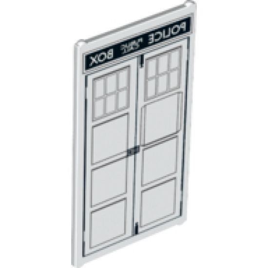 Glass for Window 1 x 4 x 6 with 'POLICE PUBLIC CALL BOX' Mirror Image Tardis Door Pattern