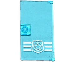 Door 1 x 4 x 6 with Stud Handle with Police Badge on 3 White Stripes Bottom Pattern (Sticker) - Set 60069