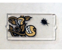 Glass for Window 1 x 2 x 3 with Black Insect and Smiling Pumpkins Pattern (Sticker) - Set 75904